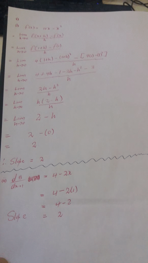a-find-the-slope-of-the-tangent-line-to-the-parabola-y4-x-x2-at-the-point-13-i-using-definition-2-ii