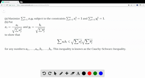 a-maximize-sum_i-1n-x_i-y_i-subject-to-the-constraints-sum_i-1n-x_i2-1-and-sum_i-1n-y_i2-1-b-put-x_i