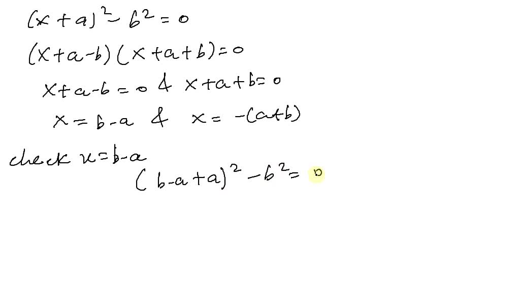 SOLVED:Solve The Quadratic Equation By Factoring. Check Your Solutions ...