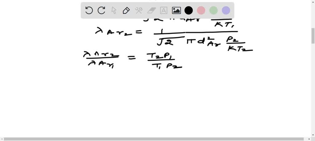 At 20 C and 750 torr pressure, the mean free paths for argon gas (Ar ...