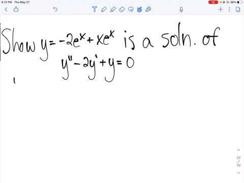 find-the-particular-solution-determined-by-the-given-condition-show-that-y-2-exx-ex-is-a-solution-of