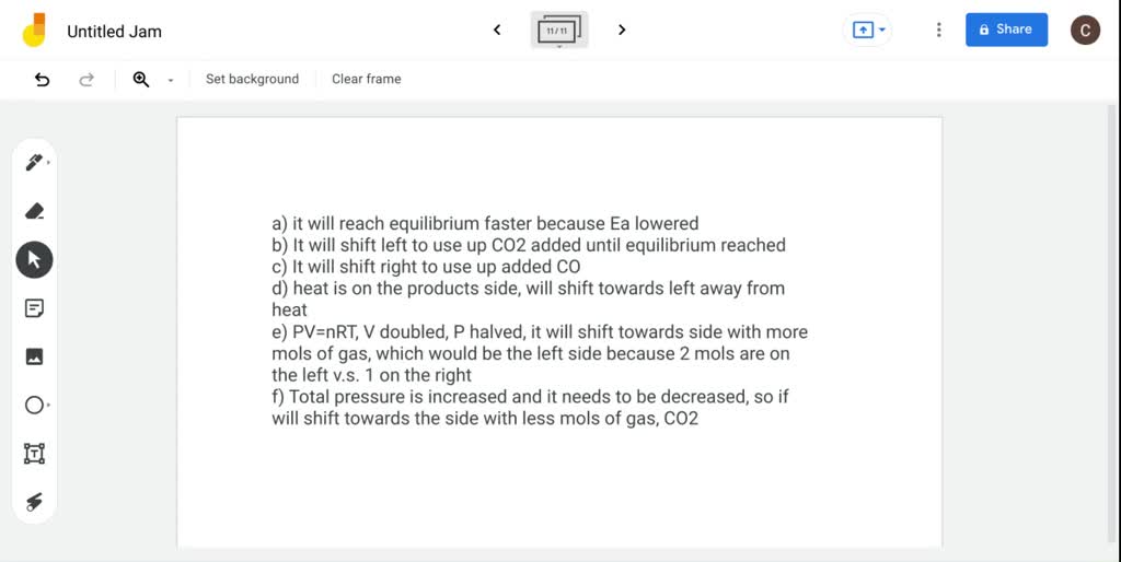 SOLVEDConsider the following exothermic equilibrium (Boudouard