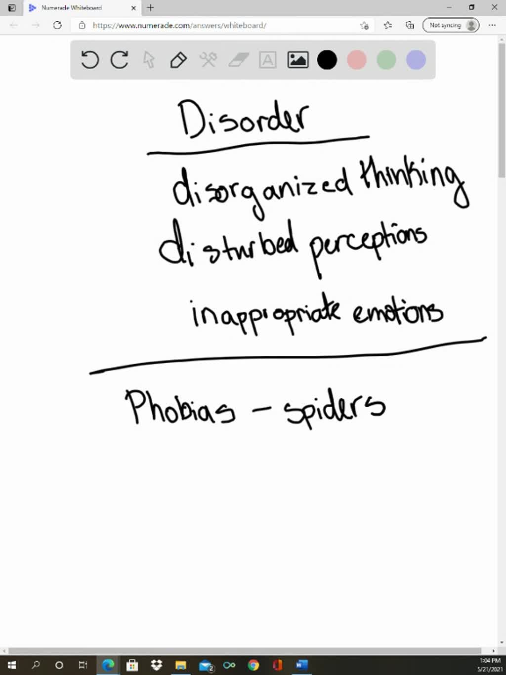 SOLVED:A split from reality that shows itself in disorganized thinking ...