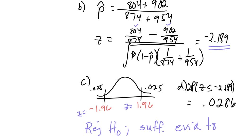 SOLVED:a. Perform a two-sided test at the 1 % significance level for ...