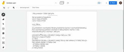a-mixture-of-mathrmfe_2-mathrmo_3-and-mathrmfeo-was-found-to-contain-7200-fe-by-mass-what-is-the-mas