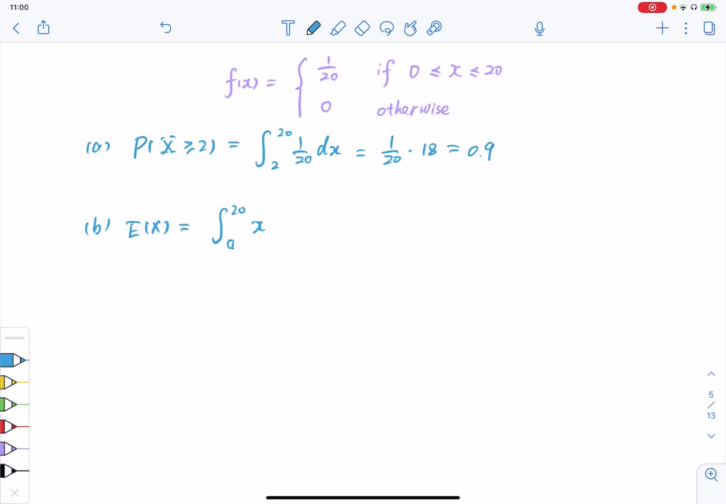 Solved 23 Let X Be A Random Variable With Pdf F X 5 X2 X A 5 Find The Cdf Of This Distribution A F X 1 5 X For X A 5 B