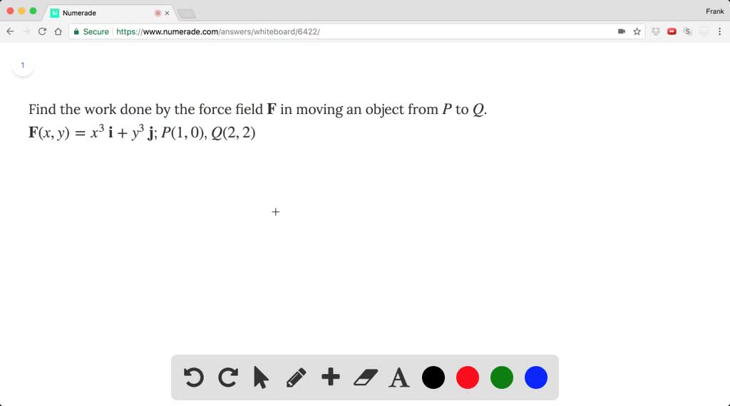 Solved Find The Work Done By The Force Field Tex