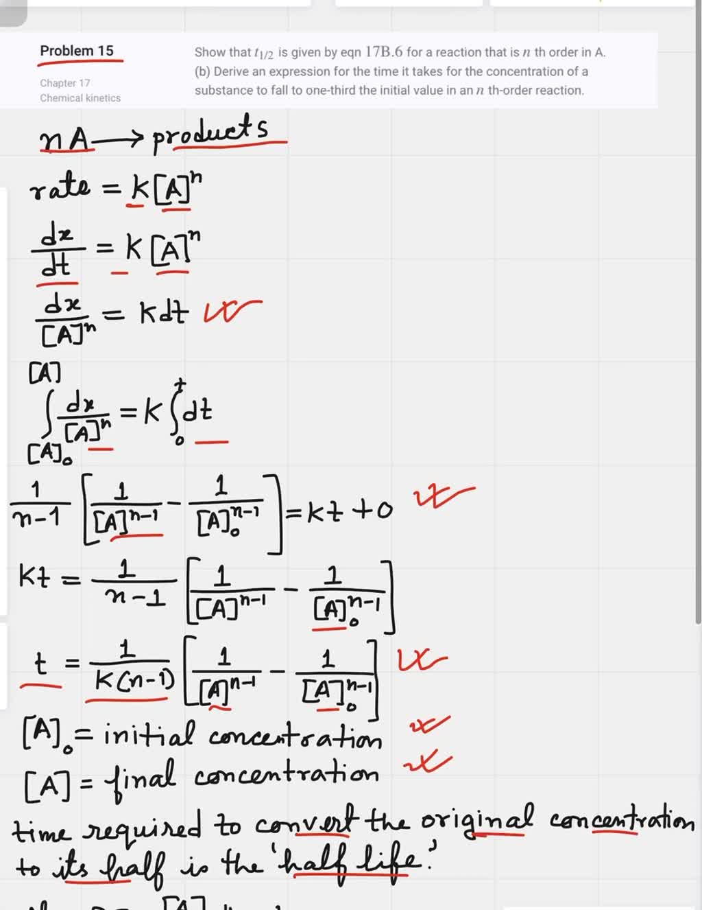 SOLVED: Show That Ti2 Is Proportional To [AJo '-n For A Unimolecular ...