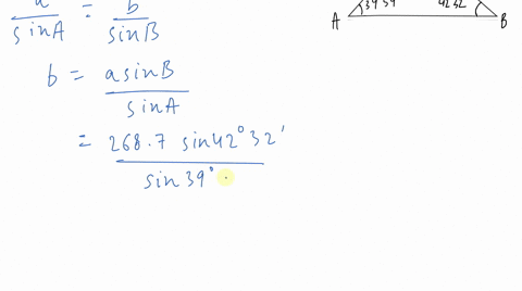determine-the-remaining-sides-and-angles-of-each-triangle-abc-a39circ-54prime-a2687-mathrmm-b42circ-
