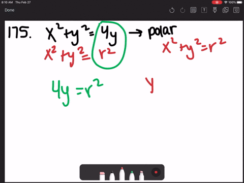 convert-the-given-cartesian-equation-to-a-polar-equation-x2y24-y