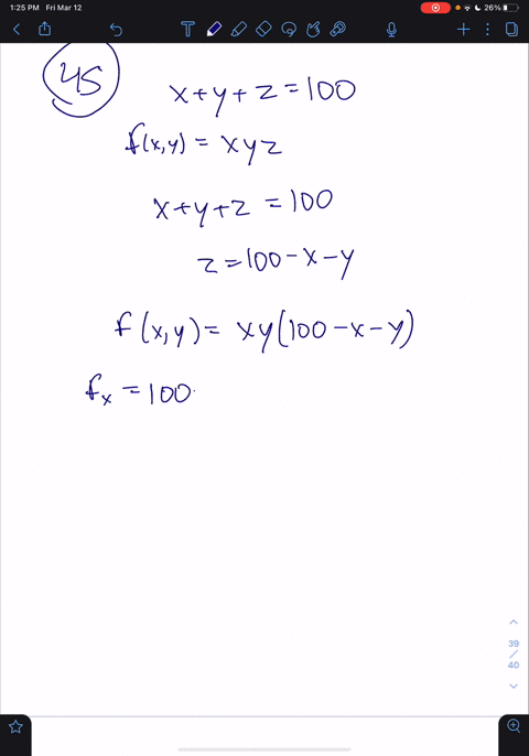 Solved Find Three Positive Numbers Whose Sum Is 100 And Whose Product