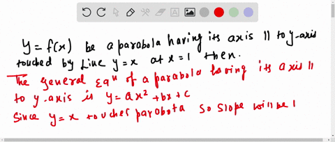 let-yfx-be-a-parabola-having-its-axis-parallel-to-y-axis-which-is-touched-by-the-line-yx-at-x1-then-