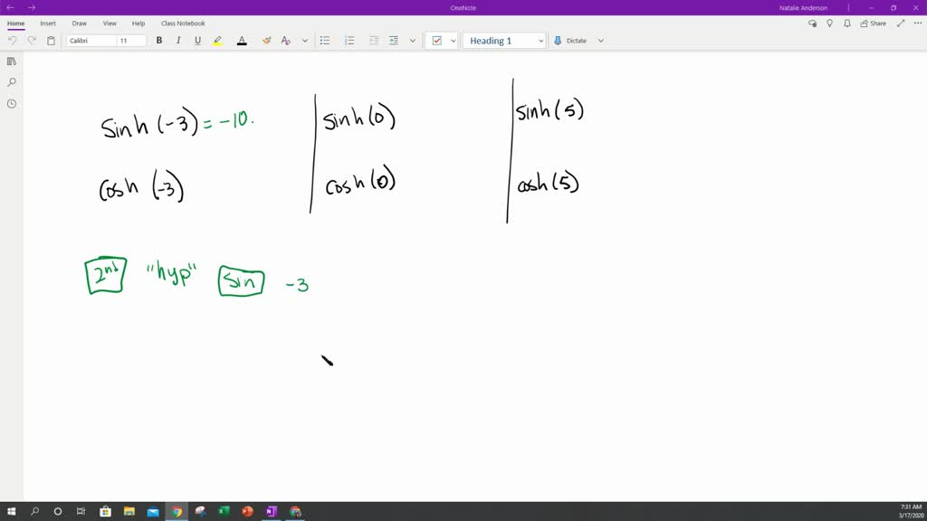 SOLVEDUse a calculator to compute sinh x and coshx for x=3,0,5