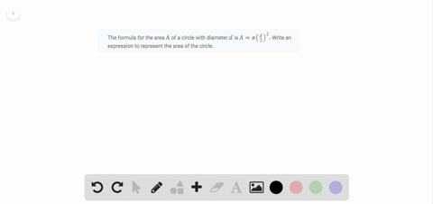 the-formula-for-the-area-a-of-a-circle-with-diameter-d-is-apileftfracd2right2-write-an-expression-to