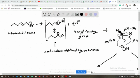 draw-a-stepwise-mechanism-for-the-following-reaction-that-illustrates-why-two-substitution-products-