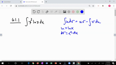 evaluate-the-integral-using-integration-by-parts-with-the-indicated-choices-of-u-and-d-v-int-x2-ln-2