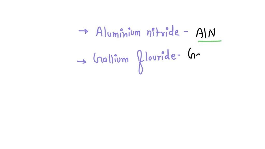 Write the formula for each of the following compounds. a. aluminum 