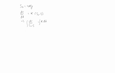 if-10-mathrmkg-of-rock-salt-is-placed-in-water-it-dissolves-at-a-rate-proportional-to-the-amount-o-2