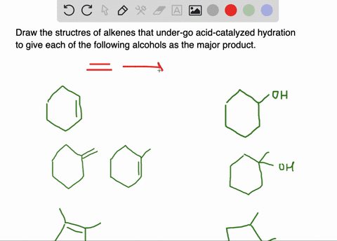 draw-the-structural-formula-of-an-alkene-that-undergoes-acid-catalyzed-hydration-to-give-each-of-t-3