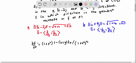 SOLVED:(a) Let f(x, y)=(x+y) /(1+x^2) . Find the directional derivative ...