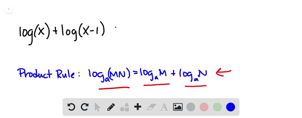 Rewrite each expression as a single logarithm. See Example 7. log(x ...