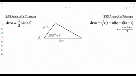 find-the-area-of-the-triangle-having-the-indicated-angle-and-sides-a38circ-45prime-quad-b67-quad-c85