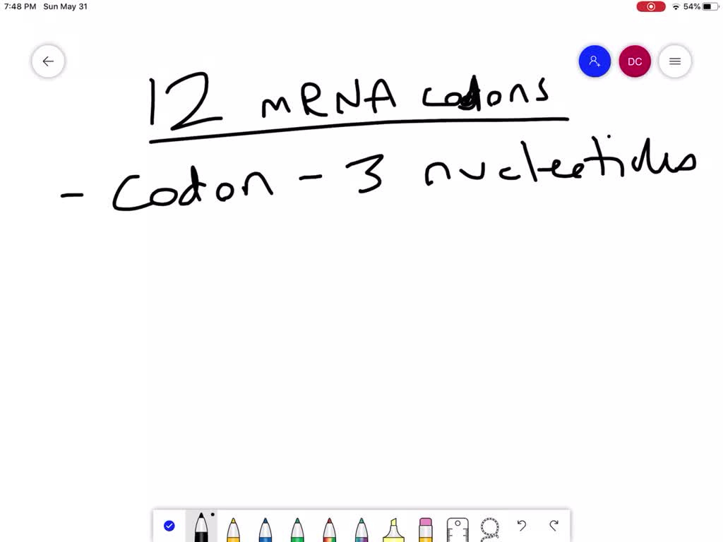 SOLVED:How many nucleotides are in 12 mRNA codons…