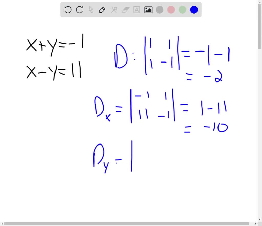 SOLVEDIn Exercises 512, use Cramer's Rule (if possible) to solve the