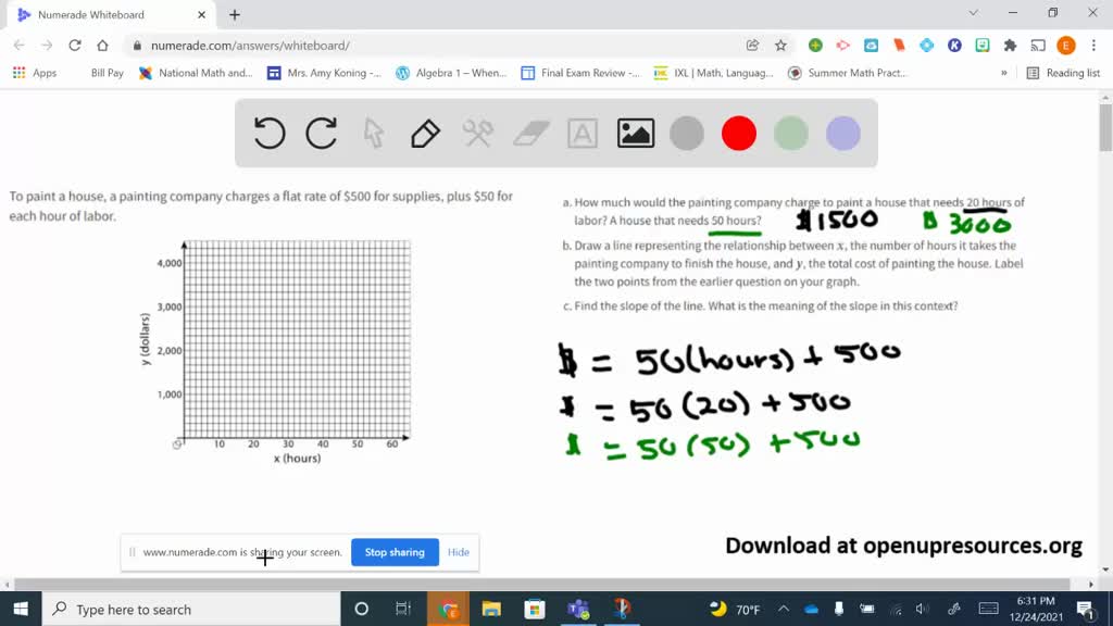 SOLVEDTo paint a house, a painting company charges a flat rate of 500