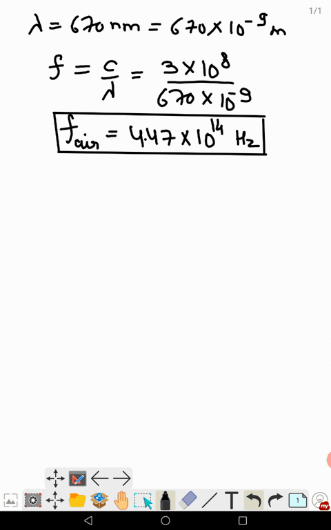 a-laser-light-in-air-has-a-wavelength-of-670-mathrmnm-what-is-the-frequency-of-the-light-what-is-the
