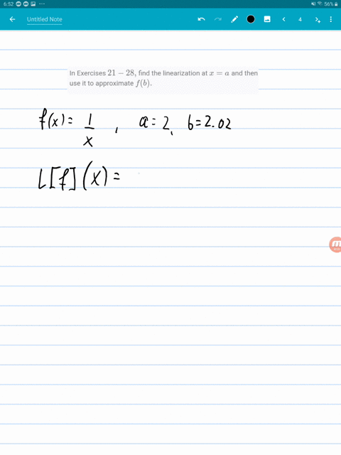 in-exercises-21-28-find-the-linearization-at-xa-and-then-use-it-to-approximate-fb-fxfrac1x-quad-a2-q
