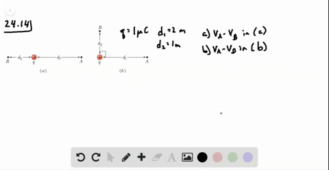 consider-a-particle-with-charge-q10-mu-mathrmc-point-a-at-distance-d_120-mathrmm-from-q-and-point-b-