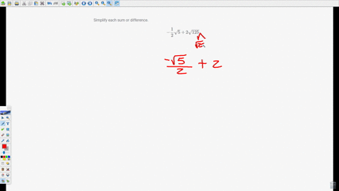 simplify-each-sum-or-difference-frac12-sqrt52-sqrt125