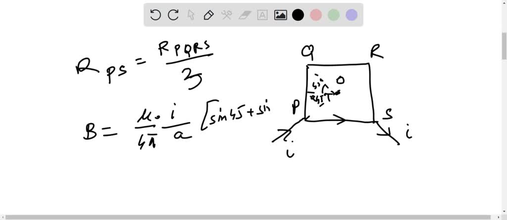 In A Square Loop Pqrs Made With A Wire Of Cross Section Current I Enters From Point P And Leaves 6063