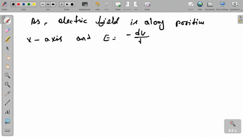a-uniform-electric-field-pointing-in-positive-x-direction-exists-in-a-region-let-a-be-the-origin-b-b