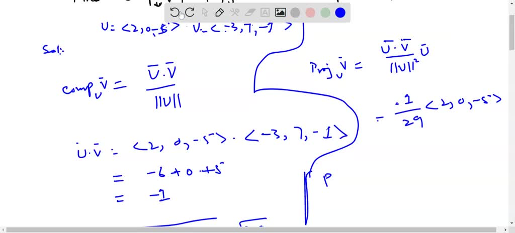 SOLVED:Calculate Proj𝐚 𝐛 In Each Case, And Verify 𝐛-proj𝐚 𝐛 Is ...