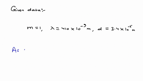 a-two-slit-experiment-uses-light-with-a-wavelength-of-410-mathrmnm-and-a-slit-separation-of-34-times