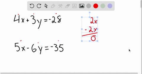 solve-each-system-by-the-elimination-method-check-each-solution-beginarrayl-4-x3-y-28-5-x-6-y-35-end