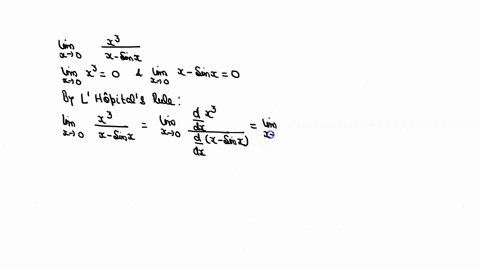 use-lhopitals-rule-to-find-the-limit-lim-_x-rightarrow-0-fracx3x-sin-x