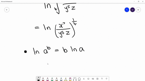 express-in-terms-of-logarithms-of-x-y-z-or-w-ln-sqrt4fracx7y5-z