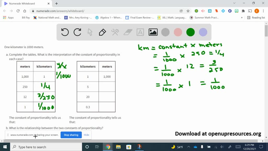 SOLVED One Kilometer Is 1000 Meters A Complete The Tables What Is 