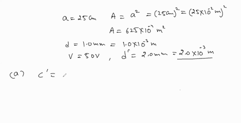 an-air-filled-empty-parallel-plate-capacitor-is-made-from-two-square-plates-that-are-25-mathrmcm-on-