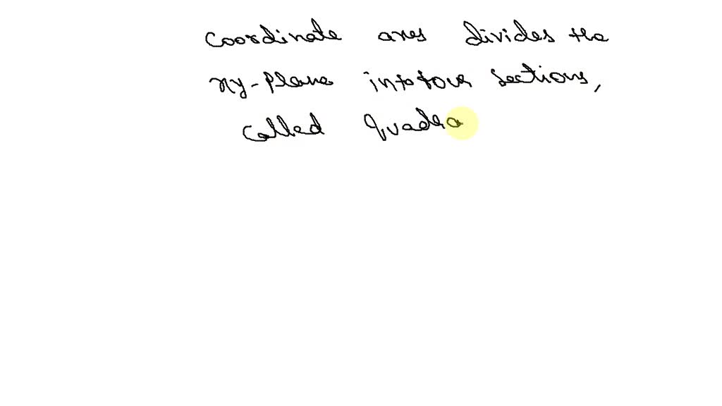 SOLVEDThe coordinate axes divide the xyplane into four sections called