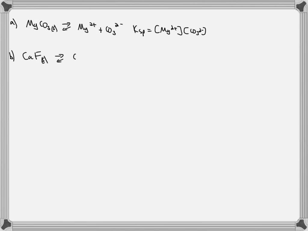 SOLVED:For Each Of The Following Slightly Soluble Ionic Compounds ...