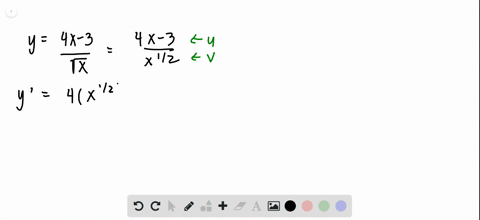 use-the-quotient-rule-to-find-the-derivative-of-the-following-yfrac4-x-3sqrtx-2