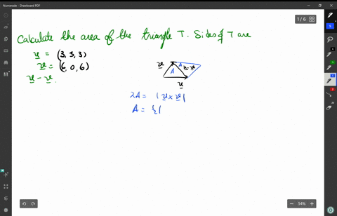 Areas of triangles Find the area of the following triangles T. (The ...