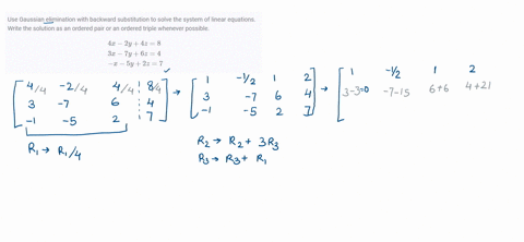 use-gaussian-elimination-with-backward-substitution-to-solve-the-system-of-linear-equations-write-12