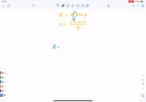 solve-the-given-problems-to-find-the-horizontal-range-r-of-a-projectile-the-equation-rv-t-cos-alph-2