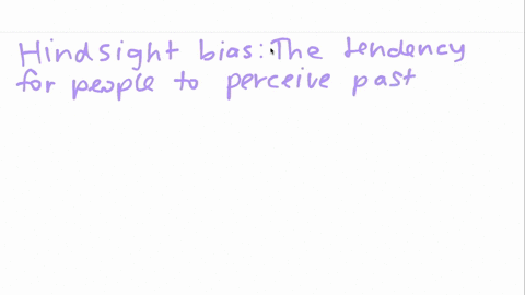 hindsight-bias-refers-to-our-tendency-to-a-perceive-events-as-obvious-after-they-happen-b-assume-tha