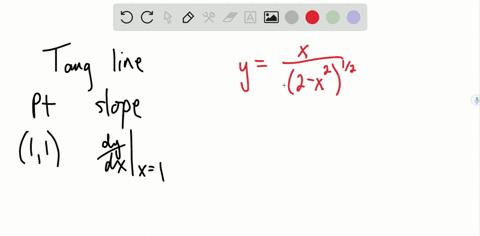 find-the-equation-of-the-line-tangent-to-the-graph-of-yfracxsqrt2-x2-at-the-point-11